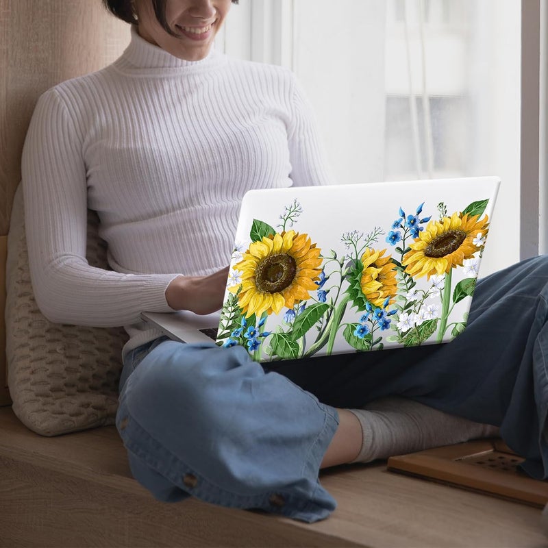 KEROM Compatible for MacBook Air 13 inch Case 2025-2022 M4 M3 M2 A3240 A3113 A2681, MacBook Air M4 13 inch Case, Protective Plastic Hard Shell & Keyboard Cover for Mac Air 13.6'', Sunflower - Image 5